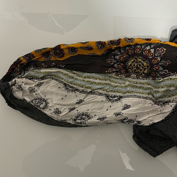 We the Free grey waffle knit balloon long sleeve top M - Picture 4 of 10